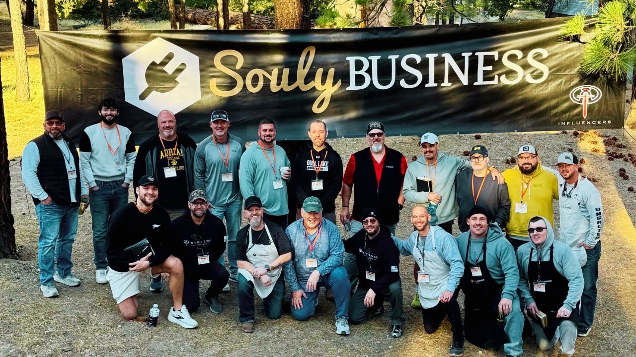 Men gathered at a Souly ministry event